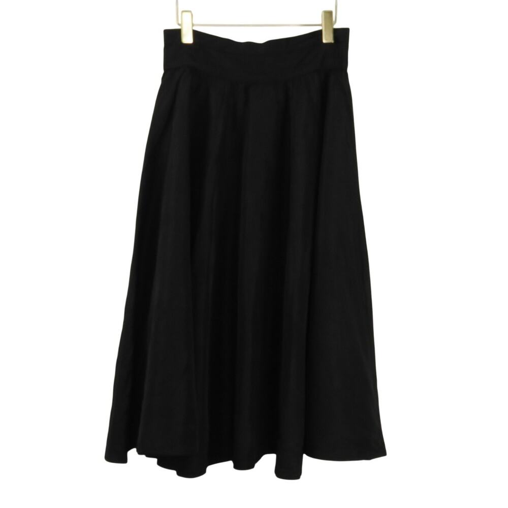 Vintage Gunne Sax by Jessica McClintock Black Satin Full Circle Skirt Size 13